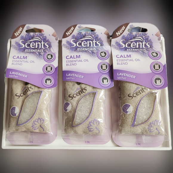 NWT 》3×《 SCENTS ESSENTIALS CALM ESSENTIAL OIL BLEND LAVENDER SACHETS! - Picture 2 of 11